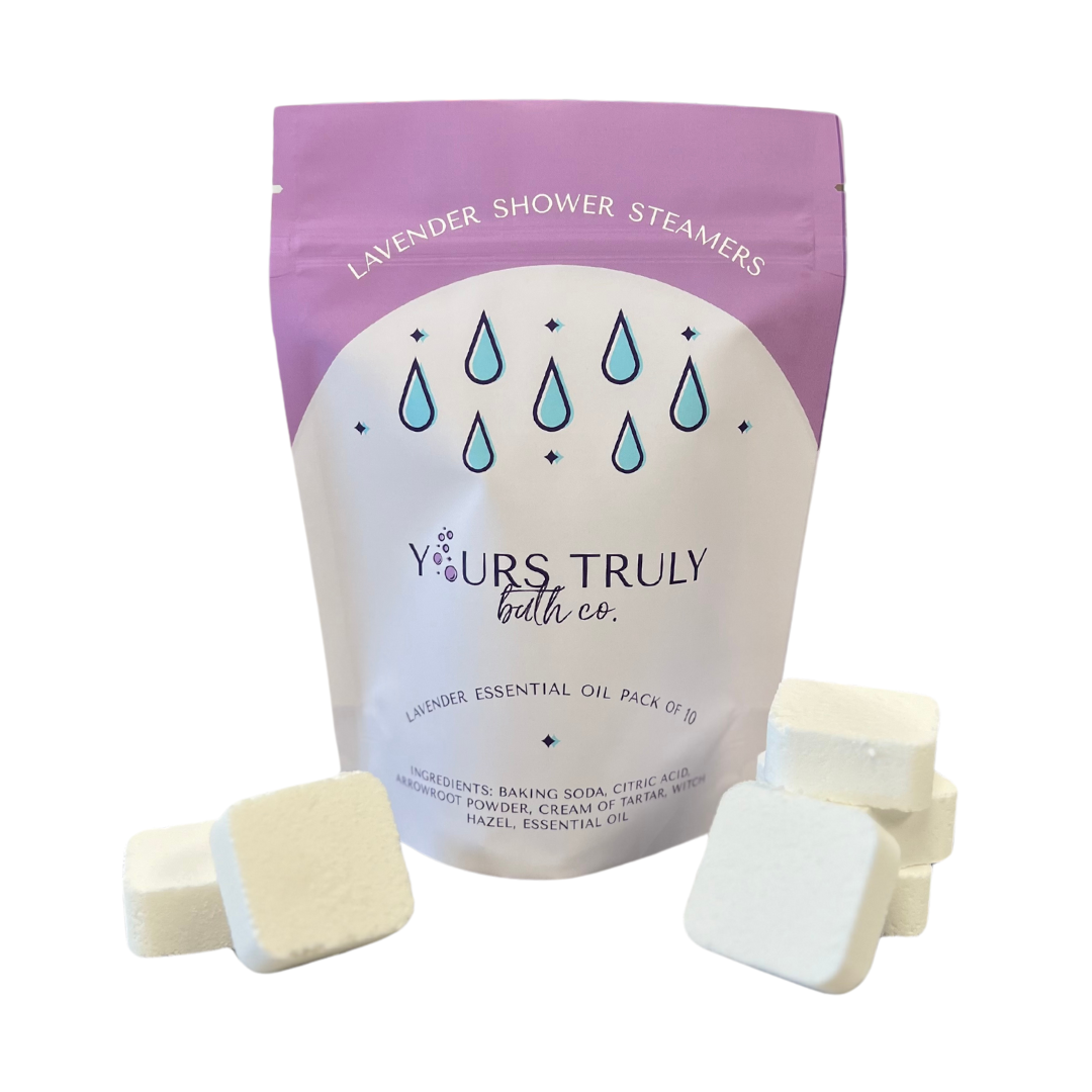 Natural handmade shower steamers made with essential oils aromatherapy shower tablets where to buy shower steamer shower melts shower fizzies diy shower bombs lavender shower steamers