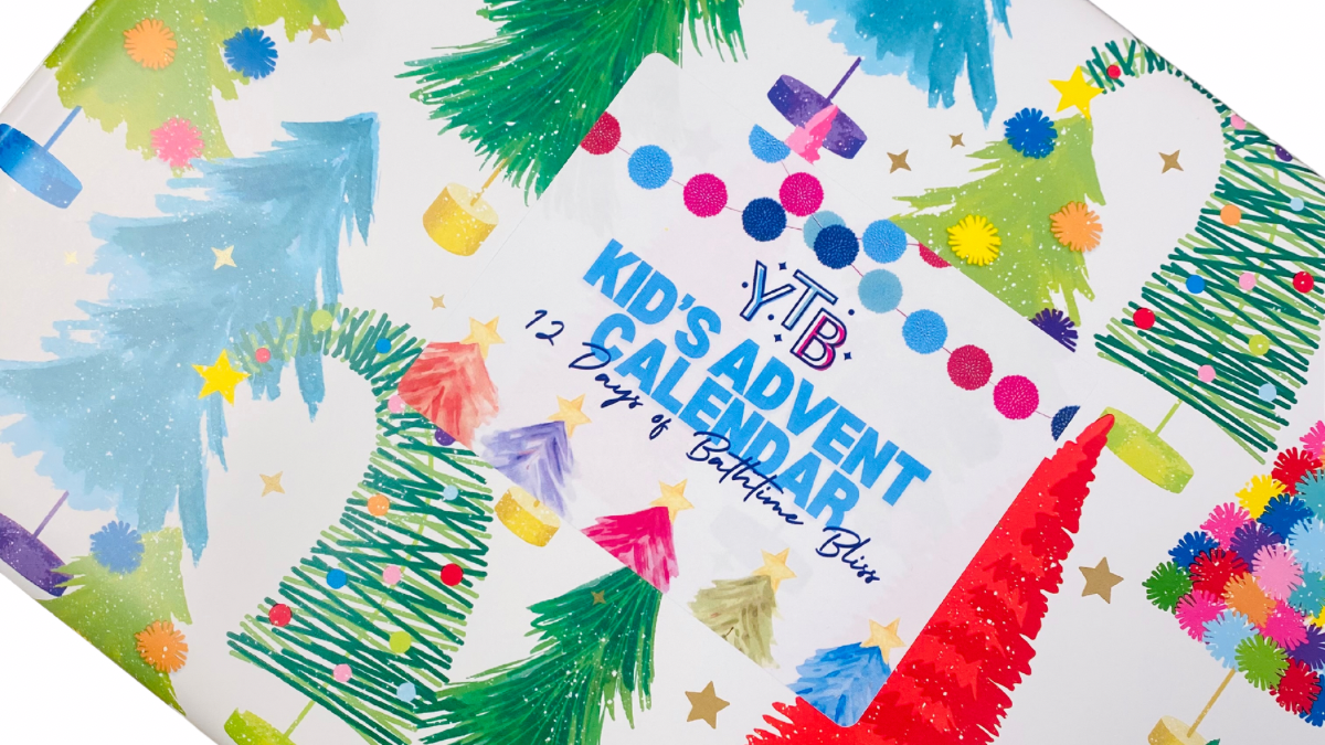 colorful kids advent calendar for bath bombs and bubble bath christmas