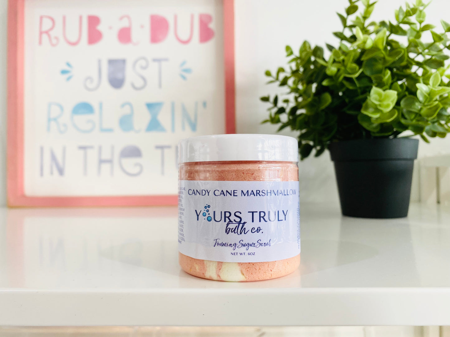 Candy Cane Marshmallow Foaming Sugar Scrub