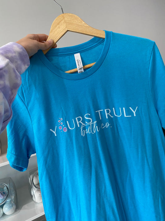 Yours Truly T-Shirt - Primary Logo in Blue